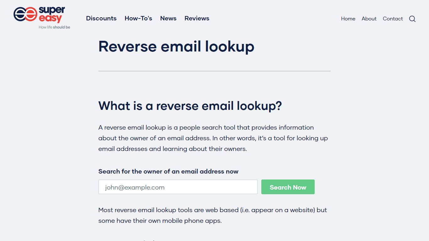 Reverse email lookup - Super Easy